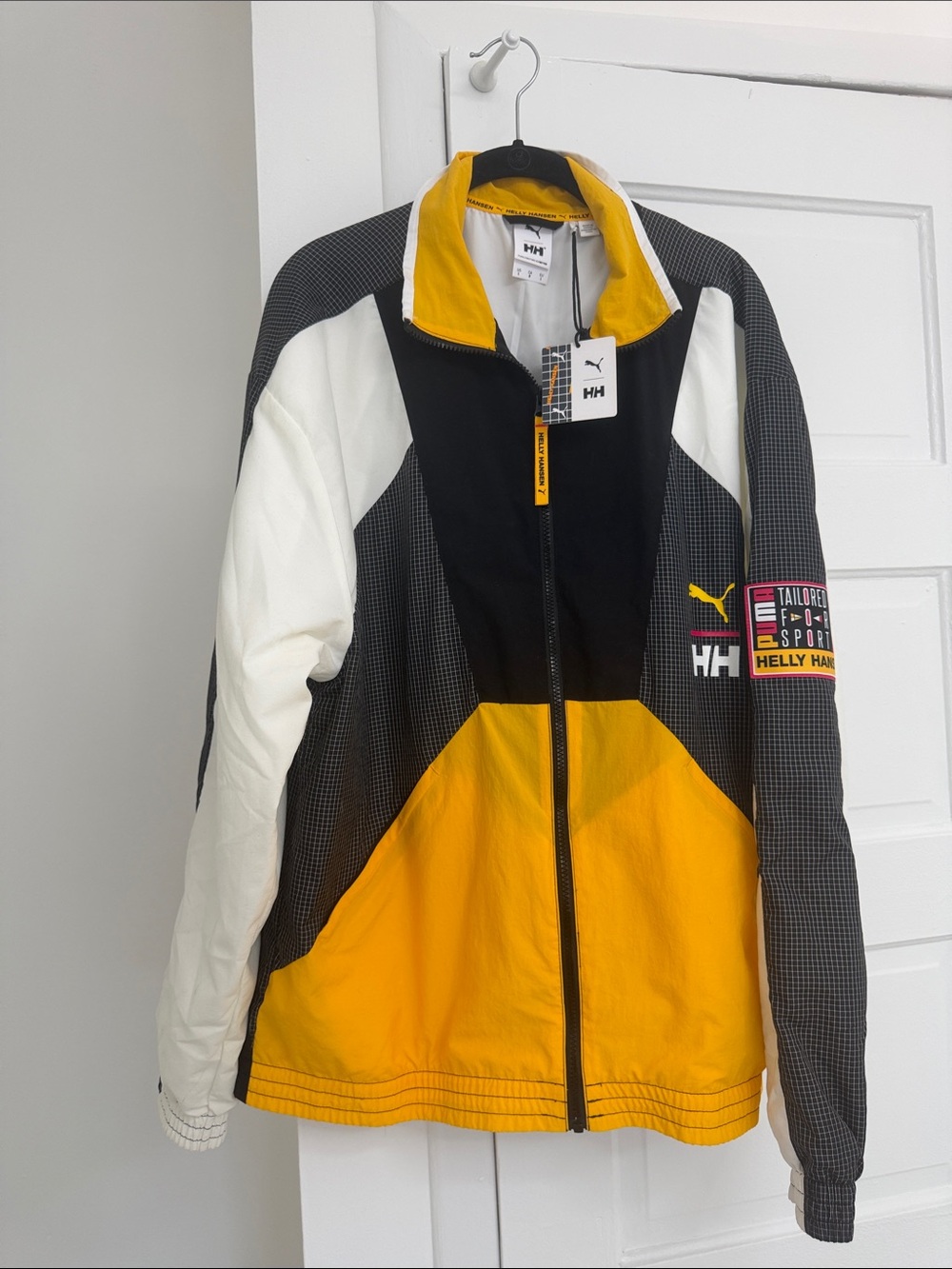 PUMA x Helly Hansen TFS Track Jacket Black Yellow NWT Size L